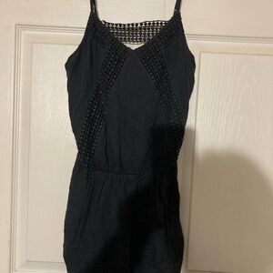 American Eagle Outfitters Black Crochet Detail Top